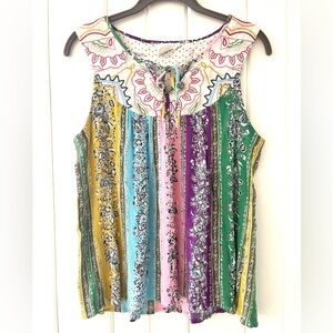 Anthropologie One September Multi  Sleeveless Top, Sz M